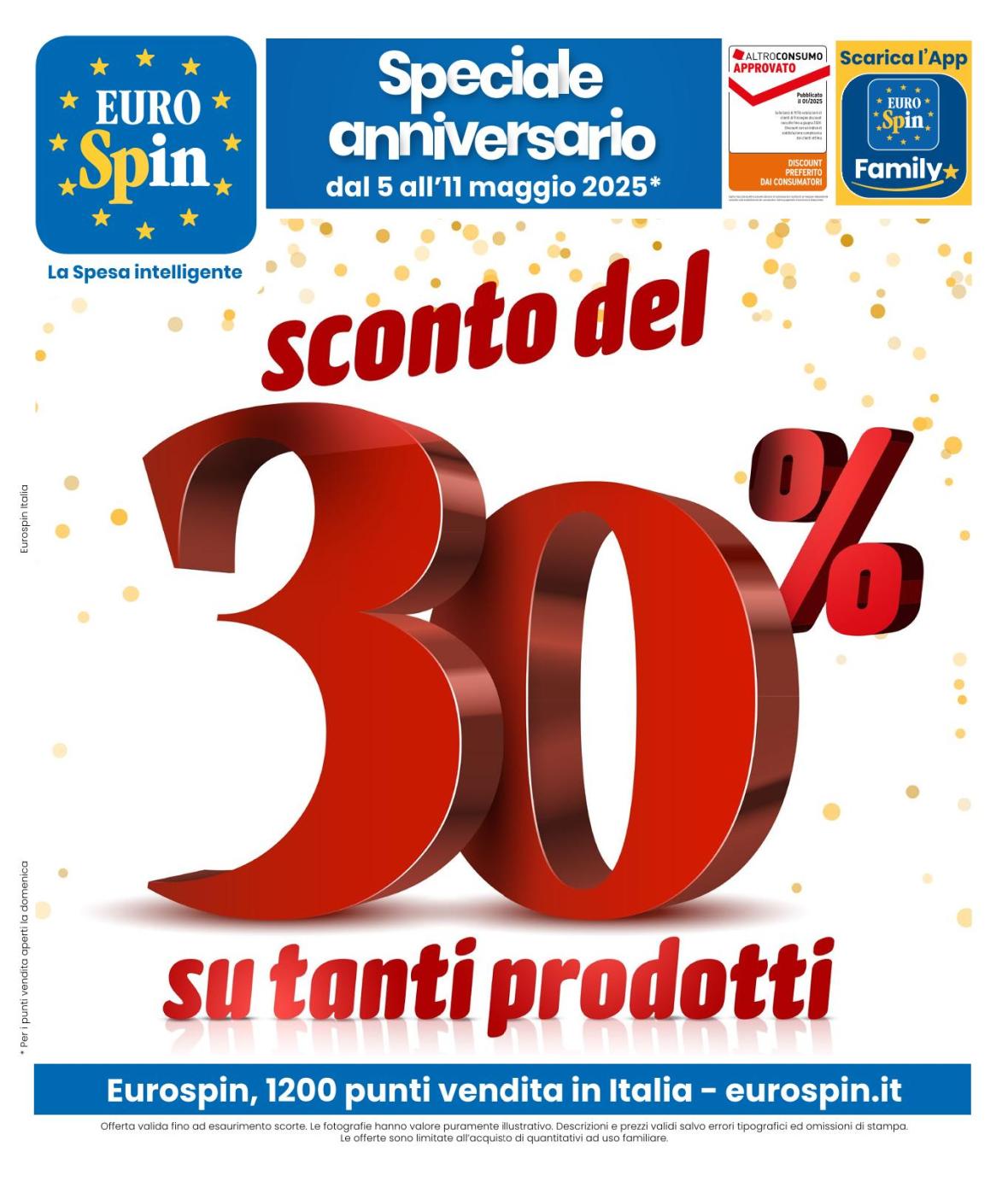 SPECIALE ANNIVERSARIO: SCONTO 30% E SPECIALE GIRO TRA I SAPORI - Offerte valide da lun 05 maggio 2025
