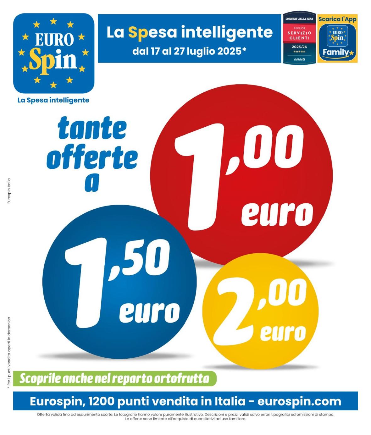 TANTE OFFERTE A 1 €, 1,5 € E 2 € - Offerte valide da gio 17 luglio 2025