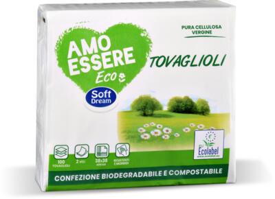 TOVAGLIOLI ECOLABEL, 38 X 38 CM,
 100 PZ
