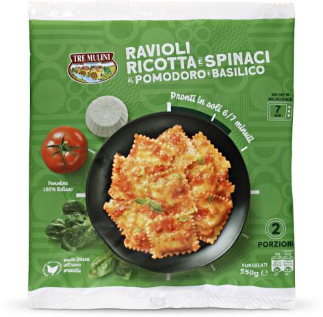 RAVIOLI RICOTTA E SPINACI AL POMODORO E BASILICO