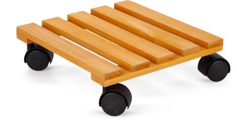 PORTAVASO IN LEGNO CON RUOTE