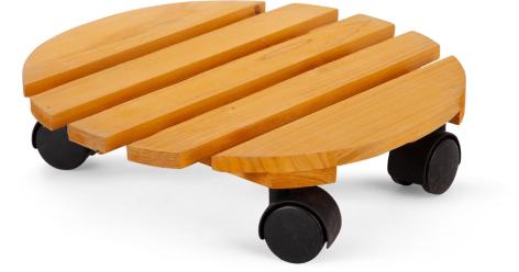 PORTAVASO IN LEGNO CON RUOTE