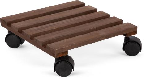 PORTAVASO IN LEGNO CON RUOTE