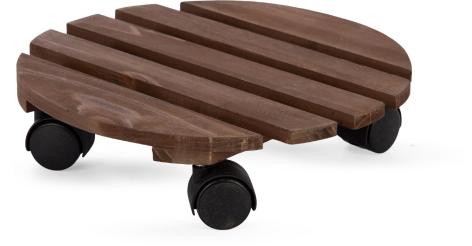 PORTAVASO IN LEGNO CON RUOTE