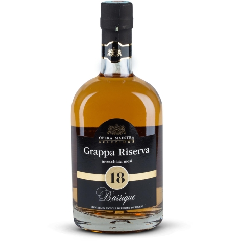 GRAPPA RISERVA BARRIQUE
18 MESI, 
40% vol.