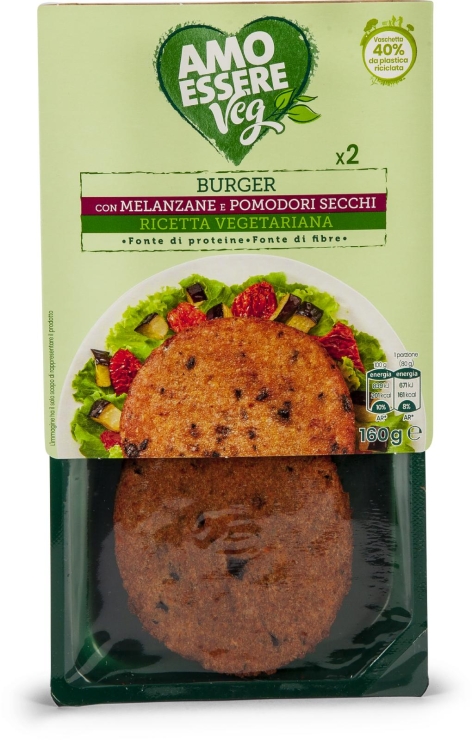 BURGER MELANZANE E POMODORI SECCHI