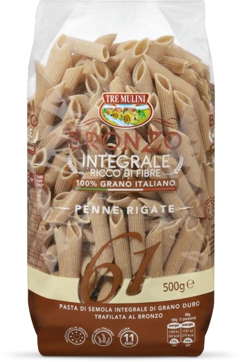 PENNE RIGATE INTEGRALI TRAFILATE AL BRONZO