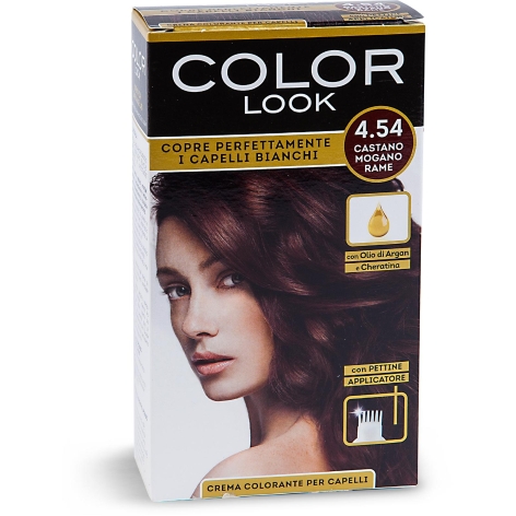 Crema colorante per capelli CASTANO MOGANO RAME 4.54