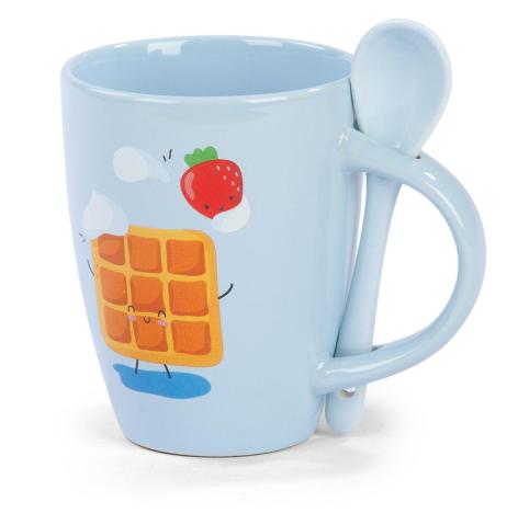 TAZZA IN CERAMICA CON CUCCHIAINO