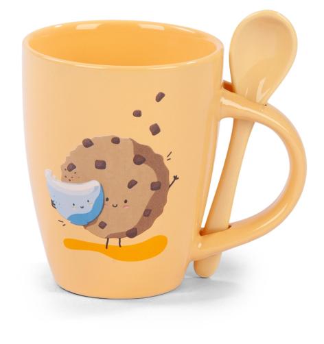 TAZZA IN CERAMICA CON CUCCHIAINO