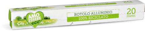 ROTOLO ALLUMINIO 100% RICICLATO, 20 M