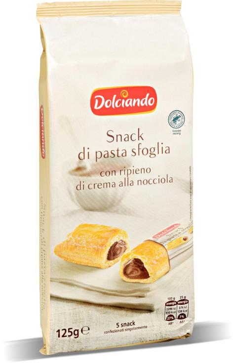 SNACK DI PASTA SFOGLIA CON RIPIENO DI CREMA ALLA NOCCIOLA