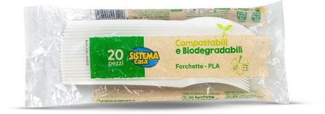 FORCHETTE COMPOSTABILI E BIODEGRADABILI, 20 PZ