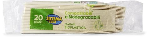 COLTELLI COMPOSTABILI E BIODEGRADABILI, 20 PZ