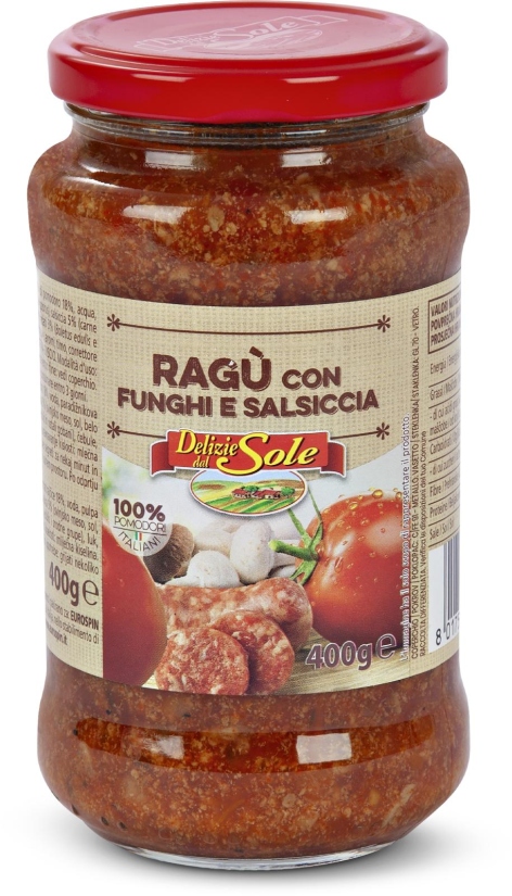 RAGÙ CON FUNGHI E SALSICCIA