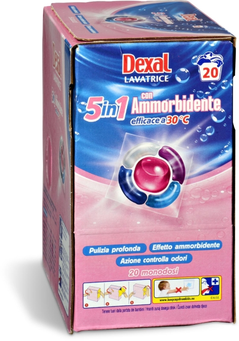MONODOSI LAVATRICE 5 in 1 AMMORBIDENTE, 20 pz