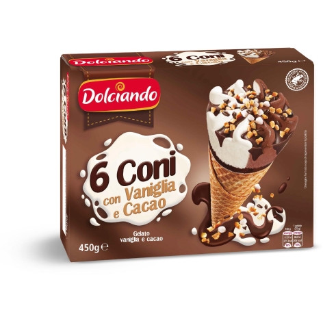 CONI VANIGLIA E CACAO, 6 PZ