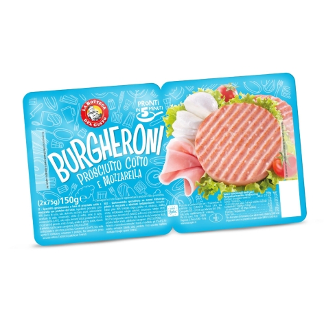 BURGHERONI PROSCIUTTO COTTO E MOZZARELLA