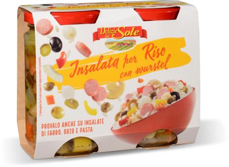 INSALATA PER RISO CON WURSTEL