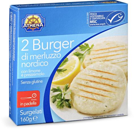 BURGER DI MERLUZZO NORDICO CON LIMONE E PREZZEMOLO, 2 PZ