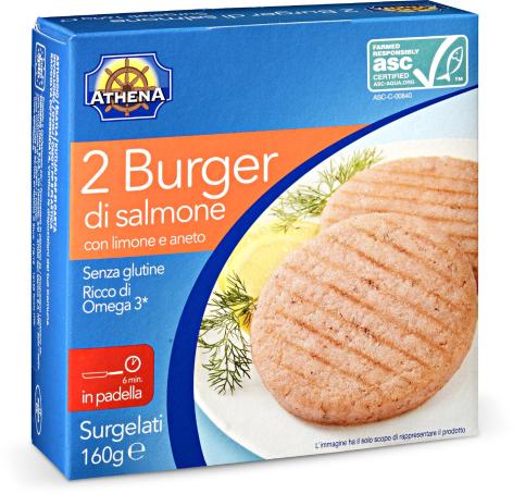 BURGER DI SALMONE CON LIMONE E ANETO, 2 pz