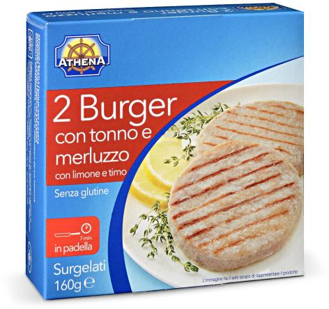 BURGER CON TONNO E MERLUZZO CON LIMONE E TIMO, 2 pz
