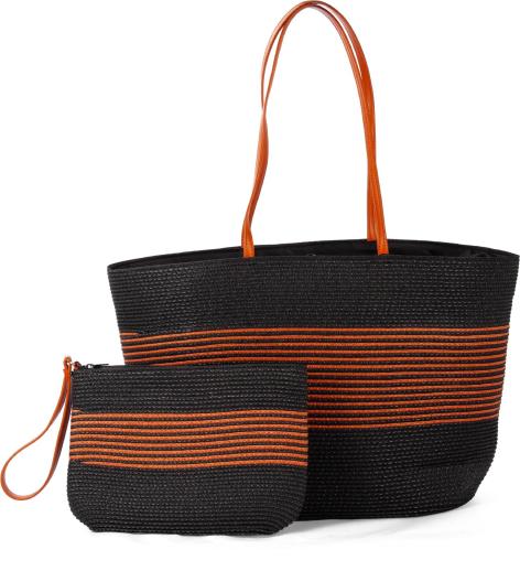 BORSA IN PAGLIA CON POCHETTE