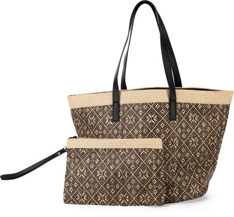 BORSA IN PAGLIA CON POCHETTE