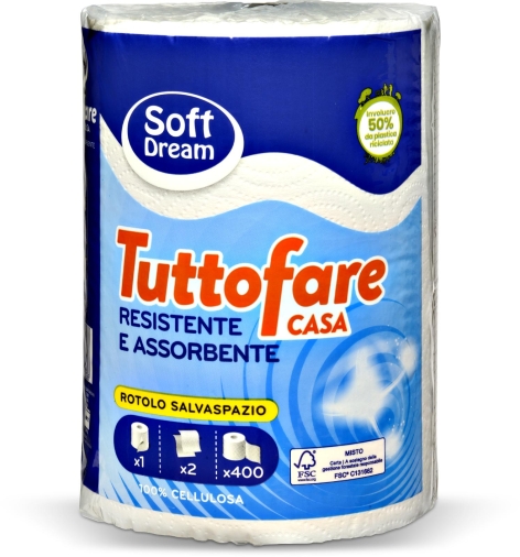 ROTOLO TUTTOFARE CASA, 2 VELI, 
400 STRAPPI