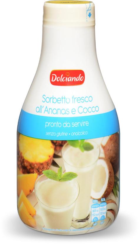 SORBETTO FRESCO ALL'ANANAS E COCCO