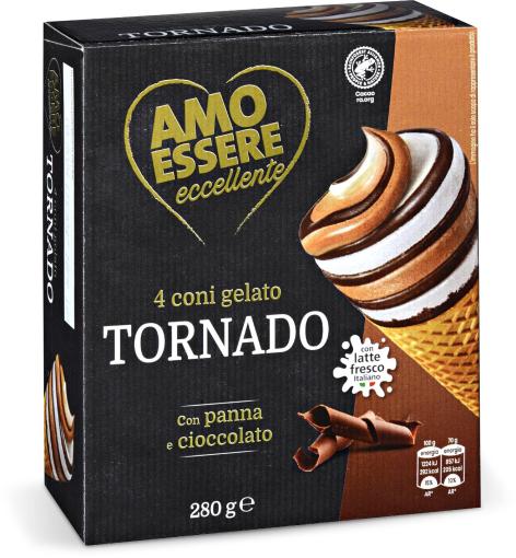 CONI GELATO TORNADO, 4 pz