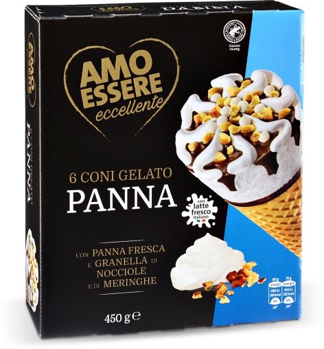 CONI GELATO PANNA, 6 PZ