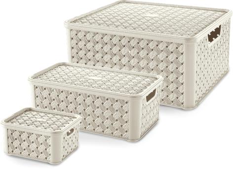 SET 3 SCATOLE IN PLASTICA CON COPERCHIO 'ARIANNA'