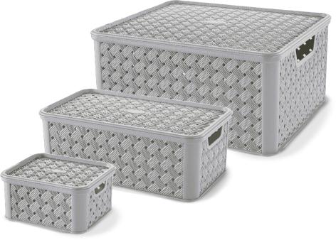 SET 3 SCATOLE IN PLASTICA CON COPERCHIO 'ARIANNA'