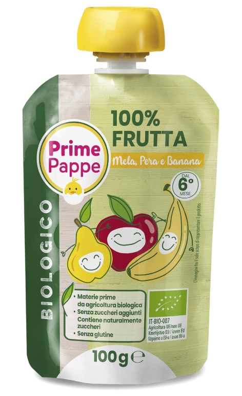 PUREA DI FRUTTA BIO MELA, PERA E BANANA