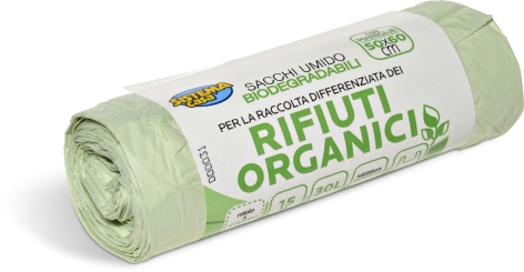 SACCHI UMIDO 
biodegradabili
PER RIFIUTI ORGANICI 
50 X 60 CM, 15 PZ