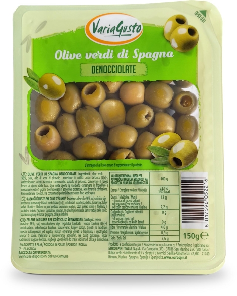 OLIVE VERDI DI SPAGNA DENOCCIOLATE