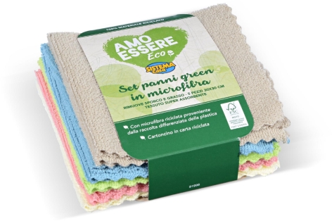 SET PANNI GREEN IN MICROFIBRA, 
5 PZ