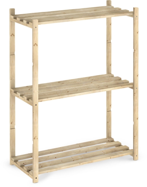 SCAFFALE
CON 3 RIPIANI REGOLABILI IN LEGNO DI PINO