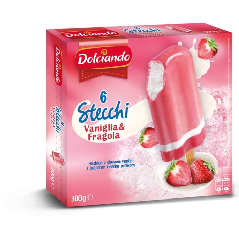 STECCHI VANIGLIA E FRAGOLA, 6 PZ