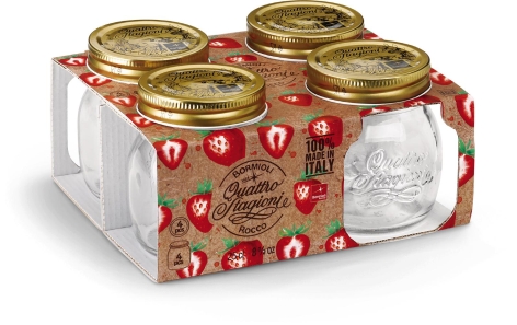 SET 4 VASI 25 CL + 
4 CAPSULE 70 MM 'QUATTRO STAGIONI - BORMIOLI ROCCO'