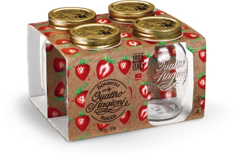 SET 4 VASI 50 CL + 4 CAPSULE 70 MM 'QUATTRO STAGIONI - BORMIOLI ROCCO'