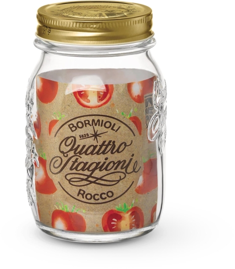 SET 4 VASI 50 CL + 4 CAPSULE 70 MM 'QUATTRO STAGIONI - BORMIOLI ROCCO'