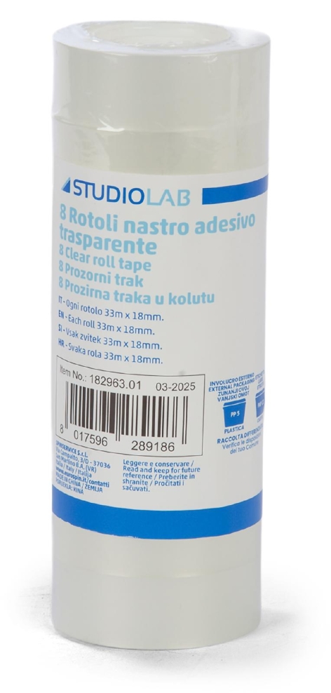 FOGLIETTI ADESIVI/ 
8 ROTOLI NASTRO ADESIVO/ FORBICI