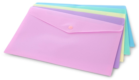 SET 5 BUSTE CON BOTTONE A5 COLORATE