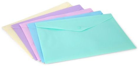 SET 5 BUSTE CON BOTTONE A4 COLORATE