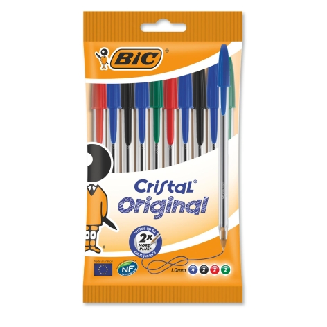 SET 10 PENNE CRISTAL/
PENNA QUATTRO COLORI 'BIC'