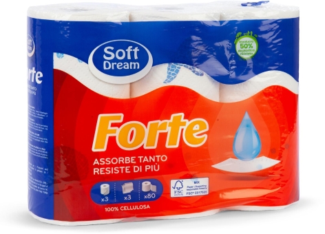 ASCIUGATUTTO FORTE, 3 ROTOLI, 
3 VELI, 80 STRAPPI