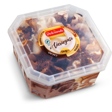 VASCHETTA GELATO I VARIEGATI NOCCIOLA/CREMA/CACAO/PANNA COTTA