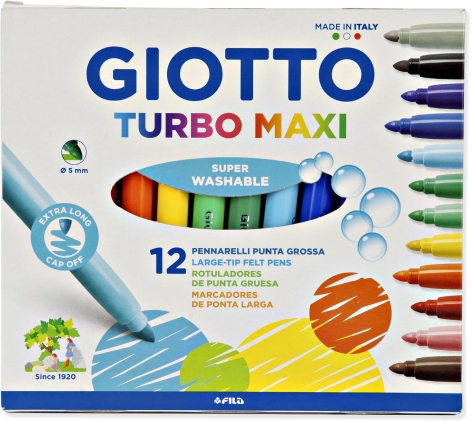 SET 24 PENNARELLI 'GIOTTO TURBO COLOR' PUNTA FINE / SET 12 PENNARELLI 'GIOTTO TURBO MAXI' PUNTA GROSSA
